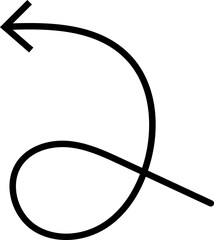 Fototapete - Black hand drawn arrows on white background. Curve arrow icon. Arrow, cursor icon. Collection of pointers. Back, Forward, Next, Previous sign