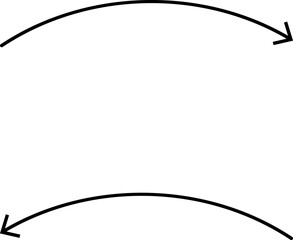 Fototapete - Black hand drawn arrows on white background. Curve arrow icon. Arrow, cursor icon. Collection of pointers. Back, Forward, Next, Previous sign