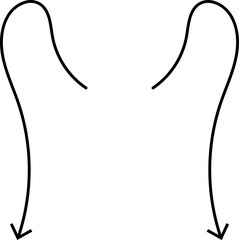 Fototapete - Black hand drawn arrows on white background. Curve arrow icon. Arrow, cursor icon. Collection of pointers. Back, Forward, Next, Previous sign