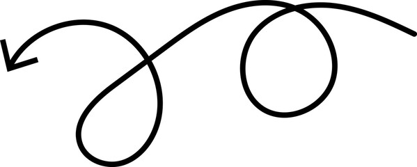 Fototapete - Black hand drawn arrows on white background. Curve arrow icon. Arrow, cursor icon. Collection of pointers. Back, Forward, Next, Previous sign