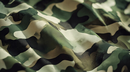 Poster - Camouflage pattern fabric texture background army military green textile design surface print cloth material 100
