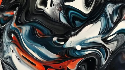 Poster - Mesmerizing fluid art: vivid colors swirl in dynamic motion
