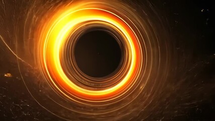 Poster - Mesmerizing swirling golden vortex ripple effect in spacetime continuum