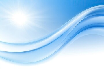 Poster - abstract light blue waves background