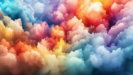 Poster - Vibrant and colorful clouds in a dramatic sky at sunset with various shades and textures displayed