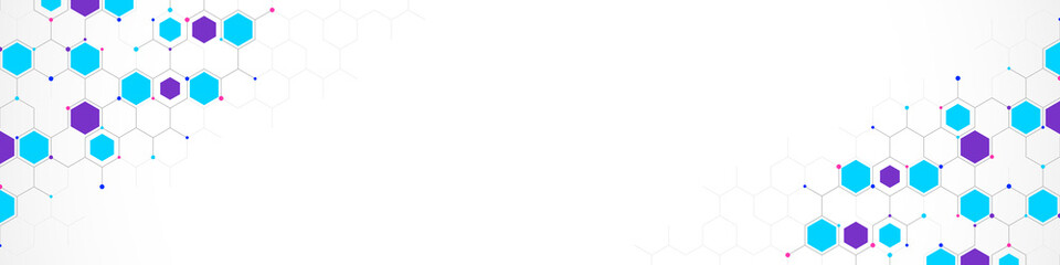 Fototapete - Abstract geometric background with hexagons shape pattern for banner or website header template