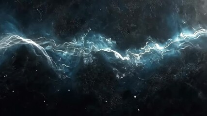 Poster - Energetic waves of electric light pulsing through cosmic space