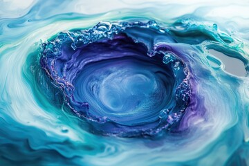 Aufkleber - Abstract swirling blue and purple paint creating a mesmerizing vortex effect.