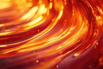 Poster - Abstract swirling liquid, fiery orange and red hues, glossy texture, vibrant, dynamic flow.