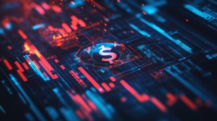 Poster - Financial scam alert background in 3D with phishing warnings, hacker breach risks, and online security fraud alarms