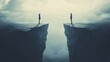 © Both - Separated figures, chasm