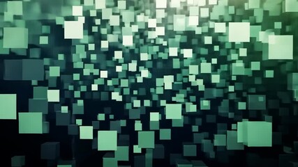 Aufkleber - Dynamic matrixlike digital particles in motion across vertical grid