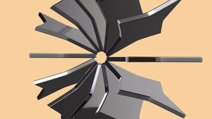 Title 3D black abstract shape model. Suitable for graphic design projects, modern art concepts, web design backgrounds, and technology themes.