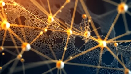 Leinwandbilder - Dynamic network connections with glowing nodes highlight digital connectivity