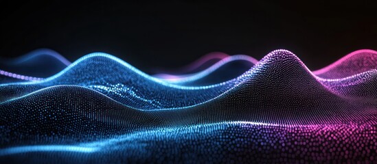 Wall Mural - abstract digital landscape of glowing particles