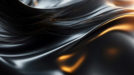 Poster - Shimmering metallic waves: futuristic liquid motion with dynamic light reflection