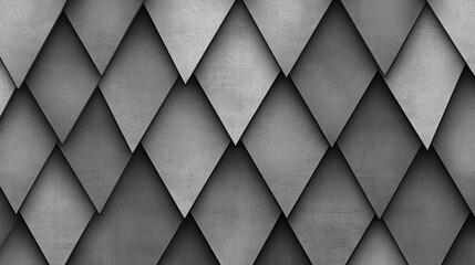 Poster - A gray and black pattern of squares is shown. The squares are of various sizes and are arranged in a way that creates a sense of depth and texture. Scene is one of simplicity and minimalism