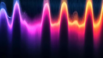 Poster - Dynamic neon waveform pulsing with vibrant colors and rhythmic flow