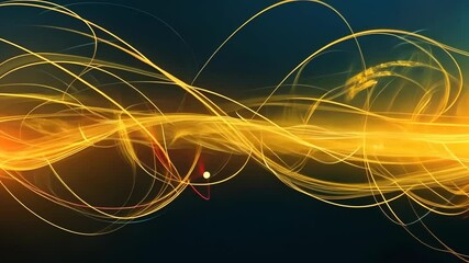 Poster - Dynamic golden light streaks against dark background creating elegant patterns