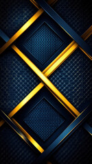 Poster - A blue and gold design with a diamond pattern. The blue and gold colors create a sense of luxury and sophistication