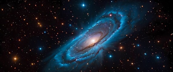 Wall Mural - vivid cosmic nebulae sparkling with star clusters on deep black galaxy backgrounds. extremely detail