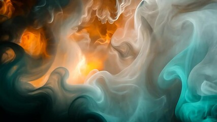Poster - Abstract swirling shapes in dark colors.