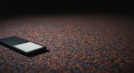 Fototapete - A cell phone is laying on a carpet
