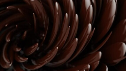 Poster - 3d rendering slow motion abstract animation background in dark brown color