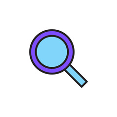 Poster - Magnifying Glass Icon in Blue and Purple Color Symbolizing Search and Exploration for Internet Marketing and SEO Strategies