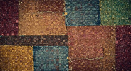 Aufkleber - A colorful patchwork quilt with a variety of colors and patterns