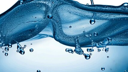Poster - Water splashing, wavy surface, isolated background