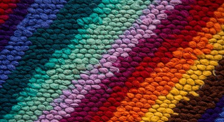 Poster - A colorful rug with a rainbow pattern