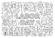 © Repa - Labor day doodle art isolate on white background