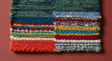 Aufkleber - A colorful piece of fabric with a red background