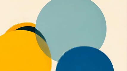 Poster - Colorful geometric circles overlap and transform in dynamic motion sequence