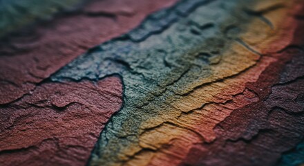 Aufkleber - A colorful rock with a rainbow pattern
