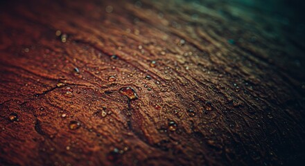 Poster - A brown surface with water droplets on it