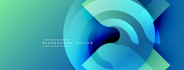 Leinwandbilder - Abstract fluid shapes, vibrant blue tones, gradient background. Modern design element for digital projects.