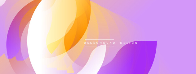 Fototapete - Abstract colorful layers create dynamic visual effect. Soft gradients blend, forming modern background design. Smooth shapes overlap.