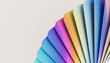 © Westend61 - Abstract 3D render of colorful geometric fan shape with gradient colors
