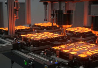 Poster - Advanced robotic system precisely assembling electronic components with efficiency