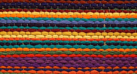 Poster - A colorful striped fabric with a variety of colors