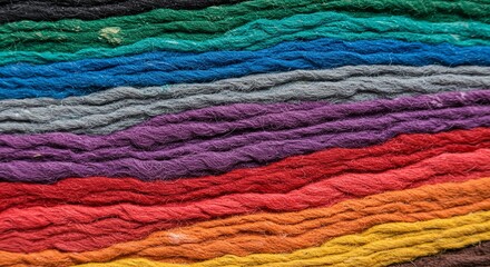 Aufkleber - A colorful pile of yarn with a rainbow of colors
