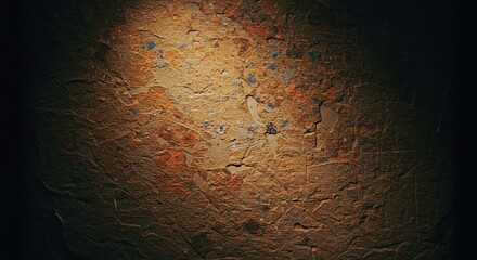 Poster - A wall with a brown and blue paint splatter