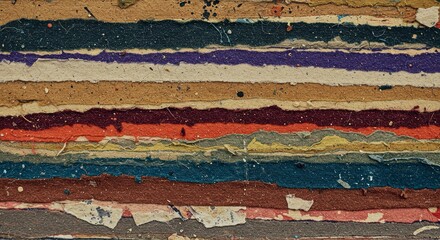 Poster - A colorful, layered piece of paper with a variety of colors and textures