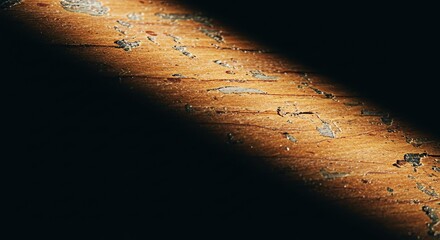 Poster - A wooden plank with a shadow on it