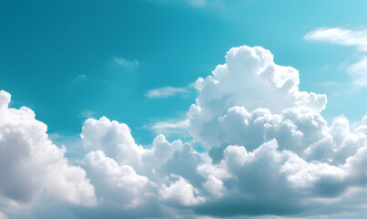 Wall Mural - blue sky with clouds-generative ai