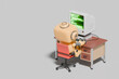 © Westend61 - 3D rendering of a robot coding at a computer desk