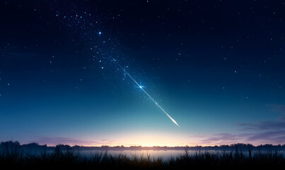 Wall Mural - starry night sky with shooting star-generative ai