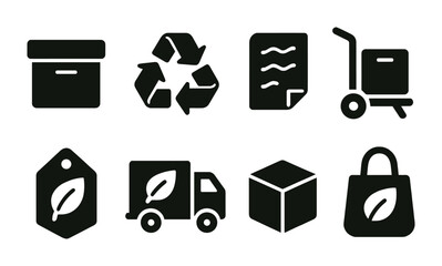 Poster - shopping icons set